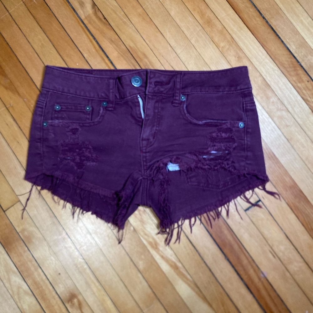 American Eagle Outfitters Purple Distressed Jean Shorts